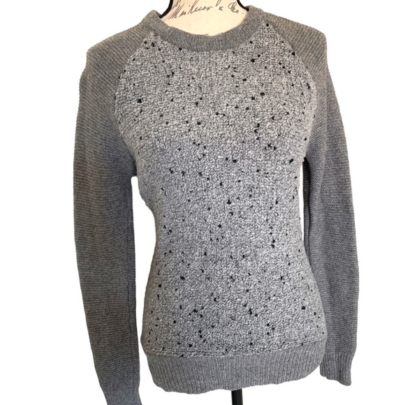 Madewell Boucle Panel Sweater Gray Size S - Picture 2 of 9